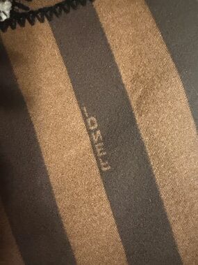 Fendi Reversible Brown and Black Striped Scarf-NWOT